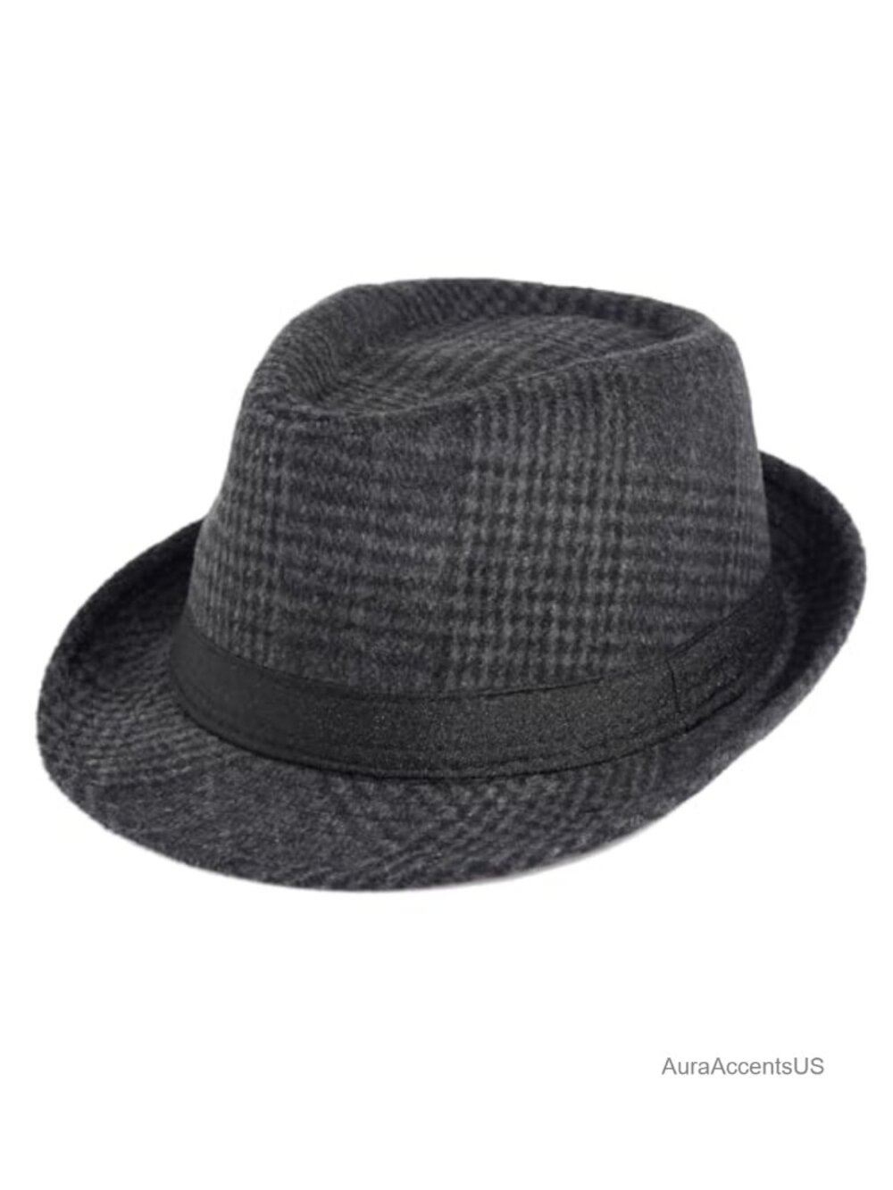 Mens Wool Felt Fedora Hat Stripe Short Brim 1920s Panama Jazz Cap